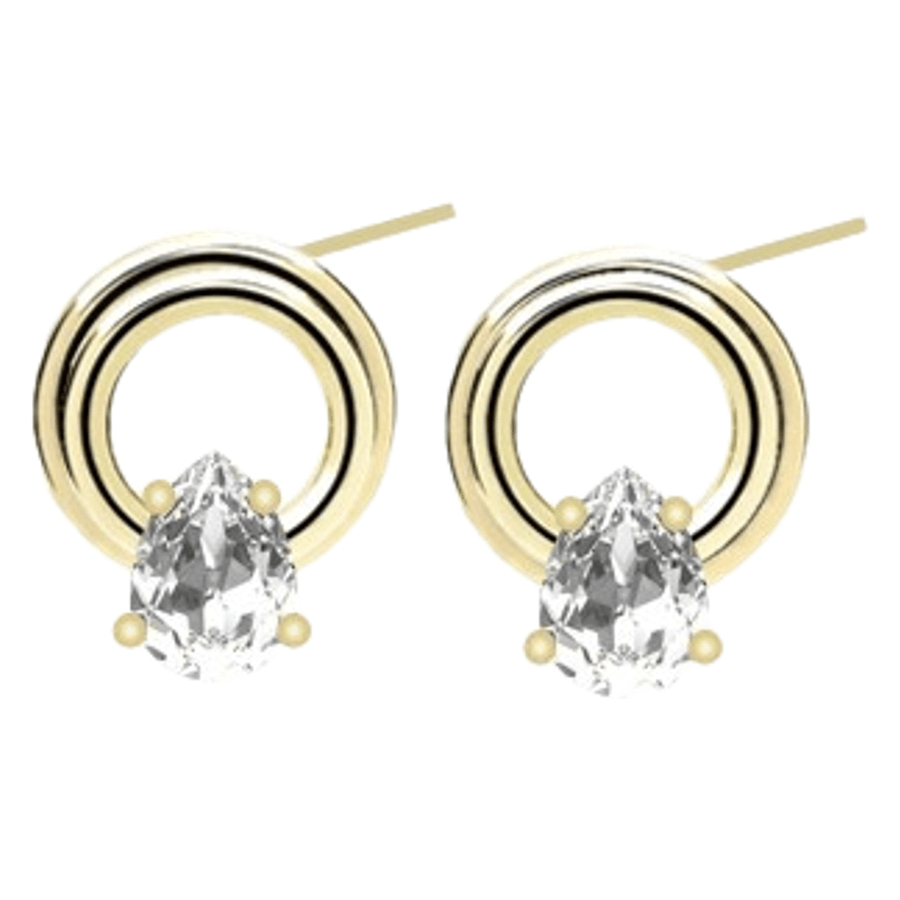 Snö Of Sweden Callie Plain Crystal Circle Ear Gold Clear Onesize