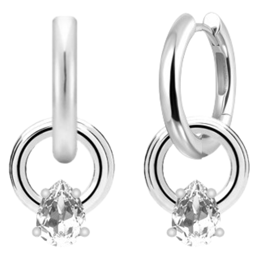 Snö Of Sweden Callie Plain Pendant Ring Ear Silver Clear Onesize