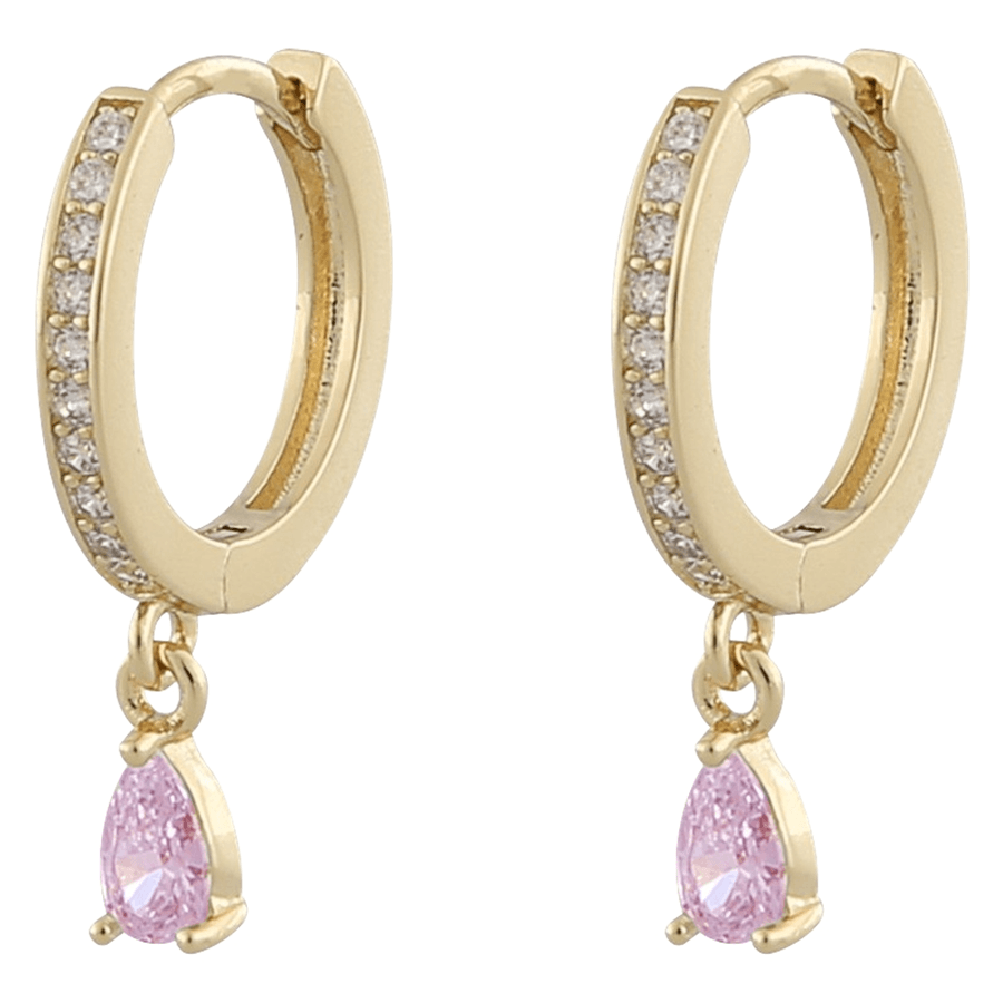 Snö Of Sweden Camille Drop Ring Ear Gold Light Pink Onesize