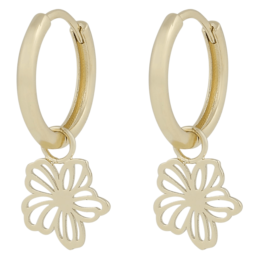 Snö Of Sweden Flora Daisy Pendant Ring Ear Plain Gold Onesize