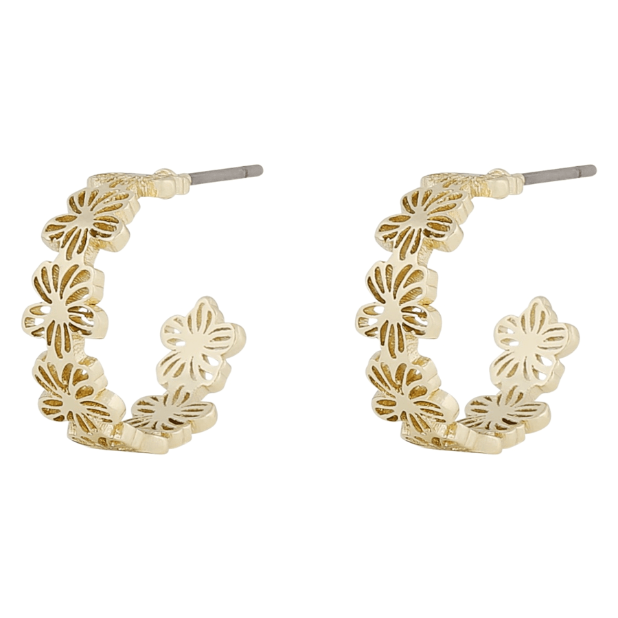 Snö Of Sweden Flora Daisy Small Oval Ear Plain Gold Onesize