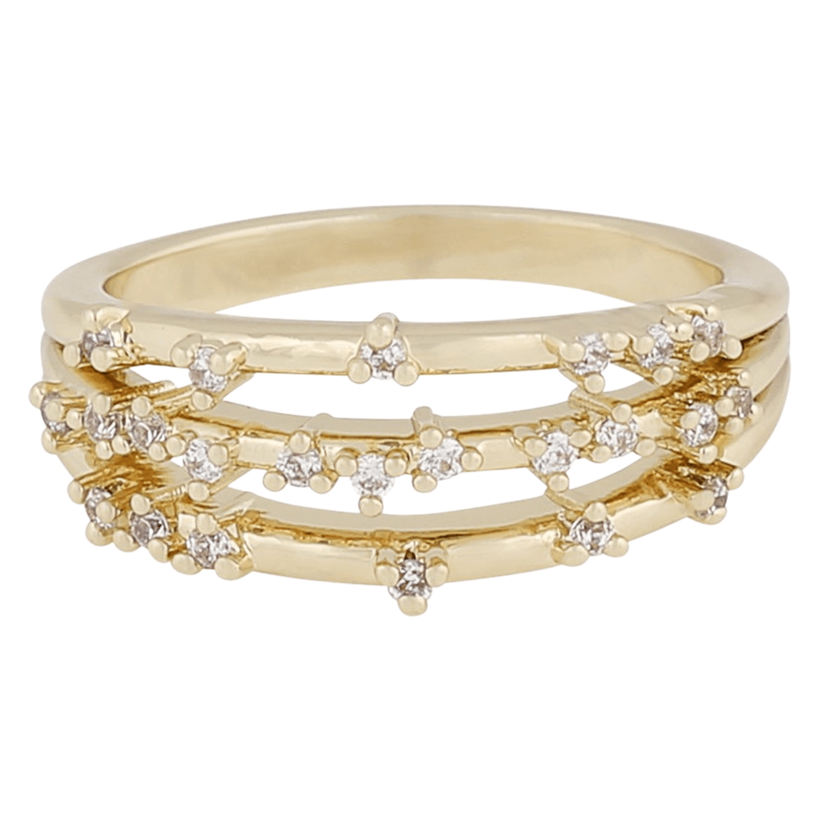 Snö Of Sweden Lorrie Big Crystal Ring Gold Clear Medium