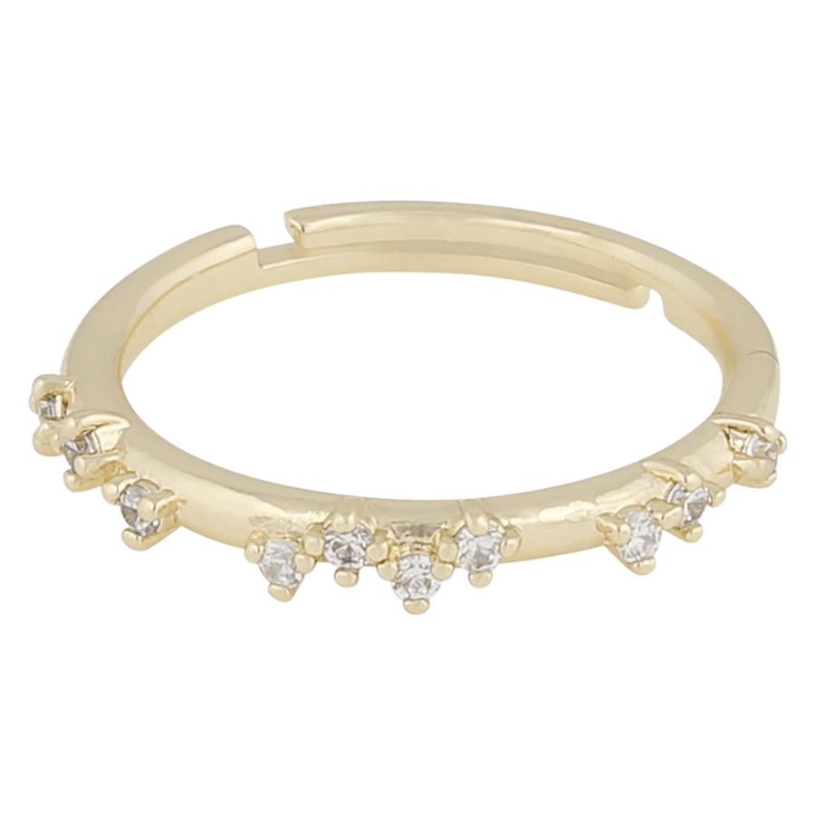 Snö Of Sweden Lorrie Crystal Ring Gold Clear Medium