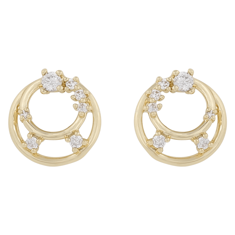 Snö Of Sweden Lorrie Round Crystal Ear Gold Clear Onesize