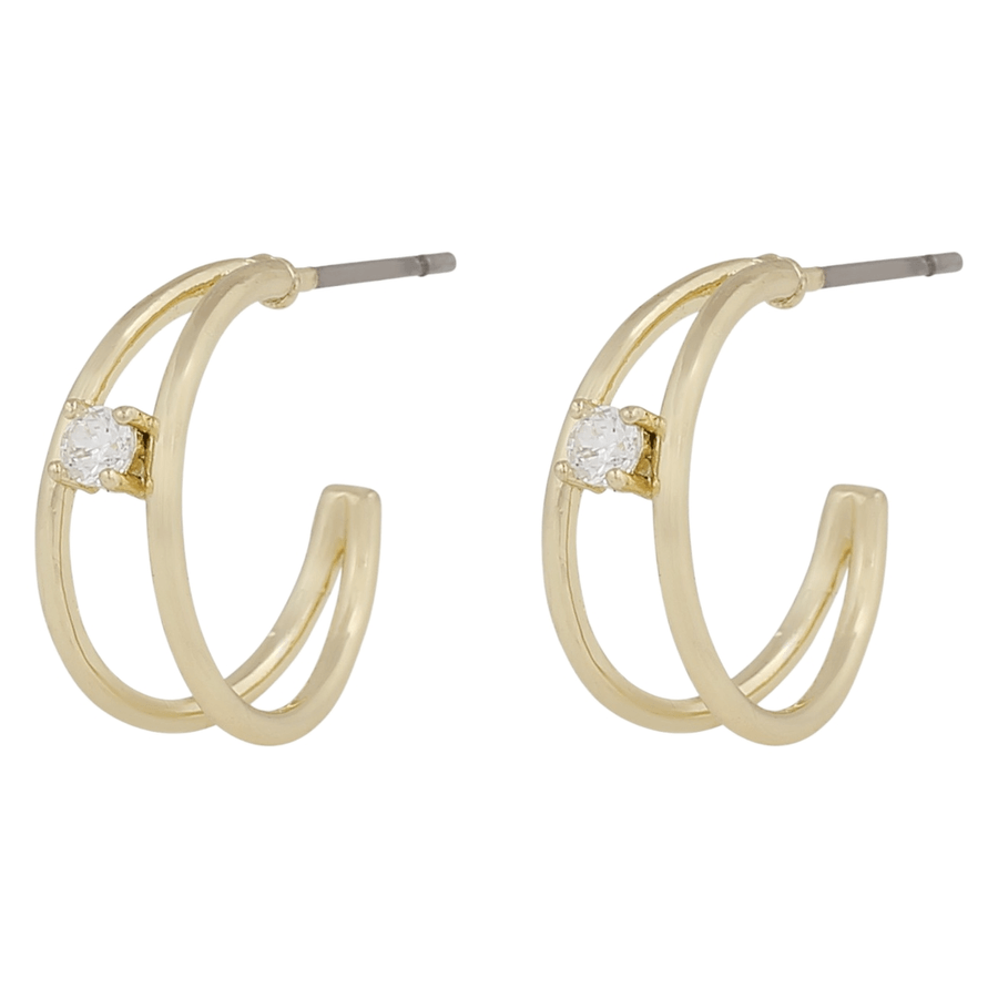 Snö Of Sweden Lorrie Small Crystal Double Ear Gold Clear Onesize
