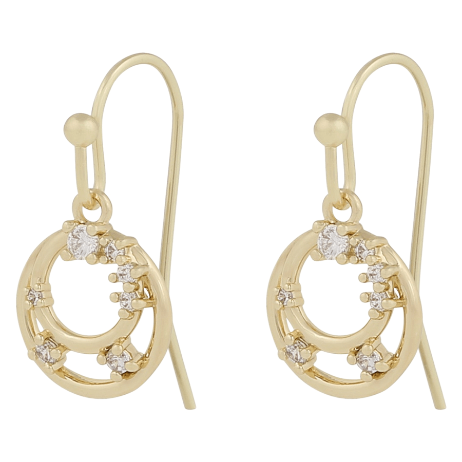 Snö Of Sweden Lorrie Round Crystal Hook Ear Gold Clear Onesize