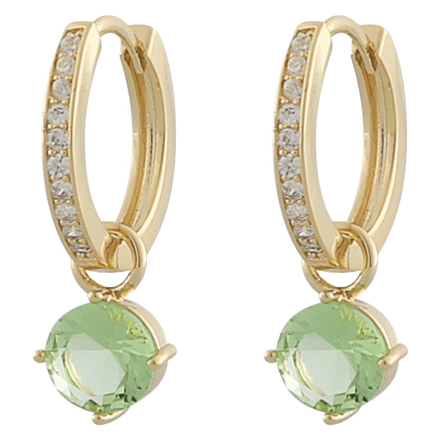 Snö Of Sweden Rola Round Ring Ear Gold Light Green Onesize