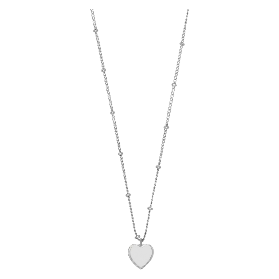 Snö Of Sweden Rule Heart Neck Plain Silver 42cm