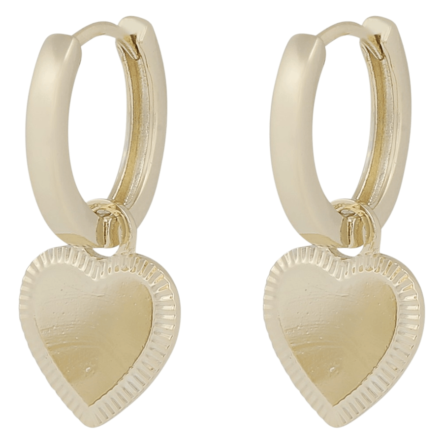 Snö Of Sweden Rule Heart Pendant Ear Plain Gold Onesize