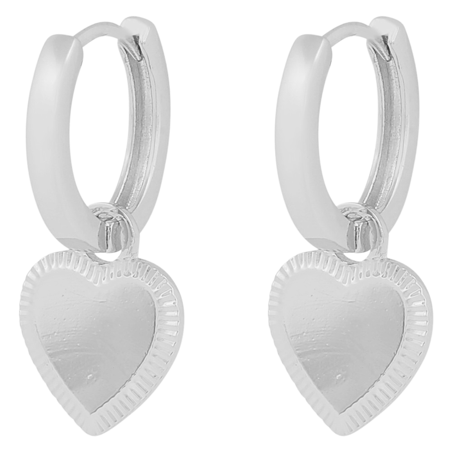 Snö Of Sweden Rule Heart Pendant Ear Plain Silver Onesize