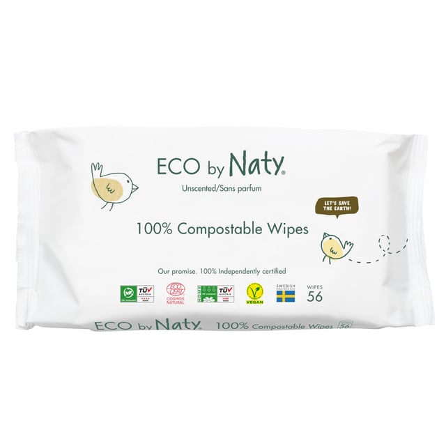 Naty Wipes Sensitive Unscented  56st