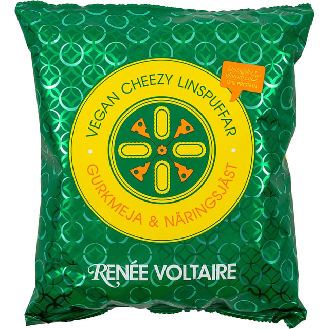 Renée Voltaire Vegan Cheezy Linspuffar med Gurkmeja & Näringsjäst 90 g