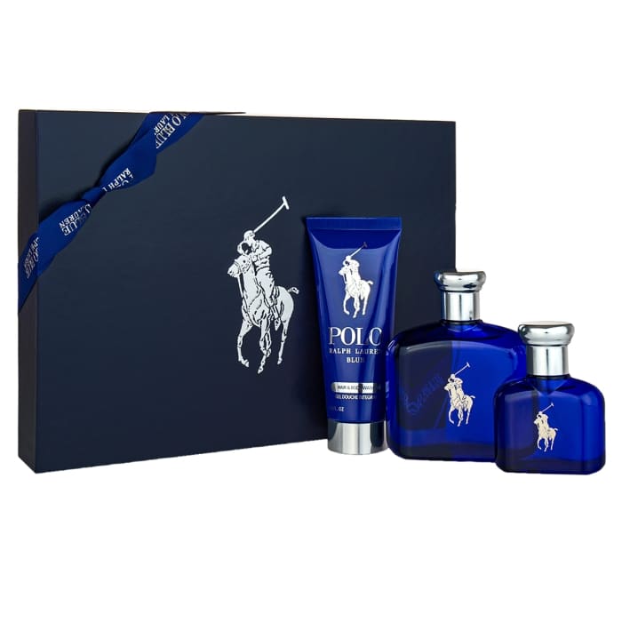 Giftset Ralph Lauren Polo Blue Edt 125ml + Edt 40ml + Body Wash 50ml