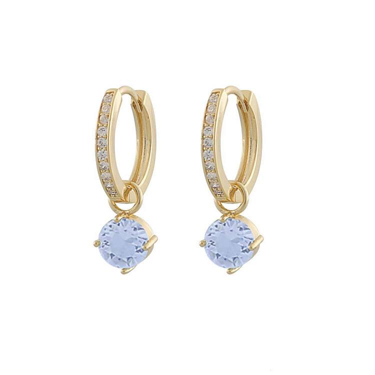 Snö Of Sweden Rola Round Ring Ear Gold Light Blue