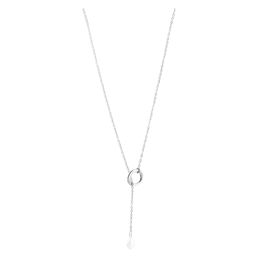 Timi Of Sweden Boel Lariat Pearl Necklace Stainless Steel