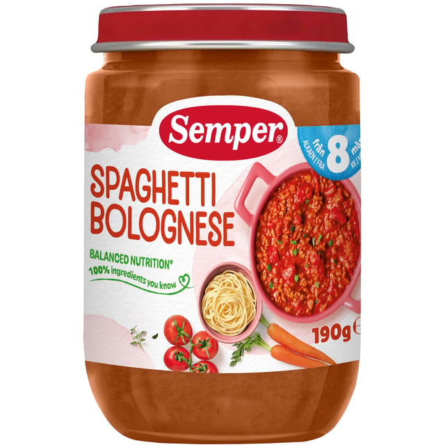 Semper Spaghetti Bolognese 8 månader