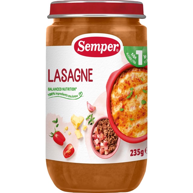Semper Lasagne 1 år 235 g