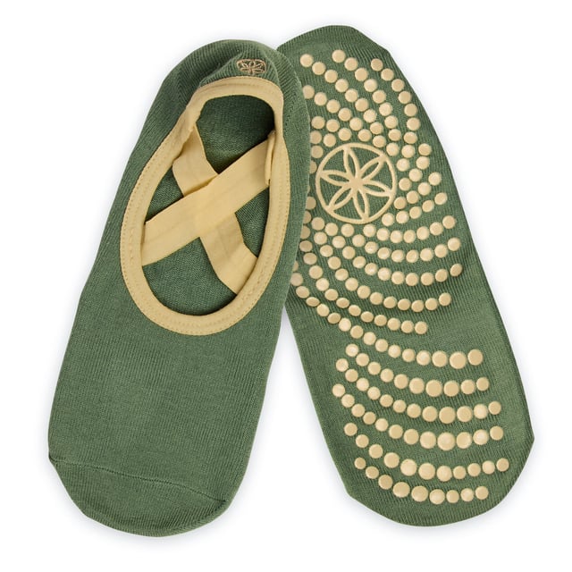 GAIAM Grippy Yoga Barre Socks Olive Haze