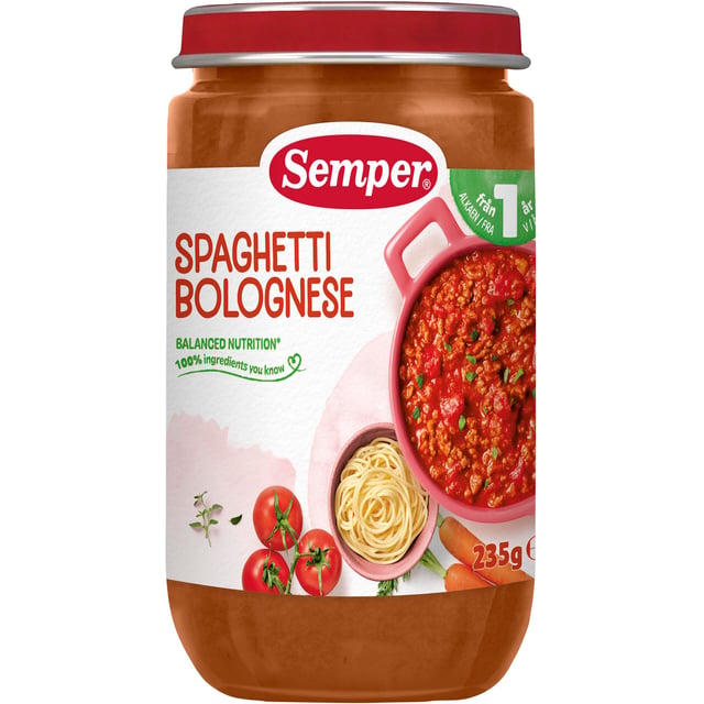 Semper Spaghetti Bolognese 1 år 235 g