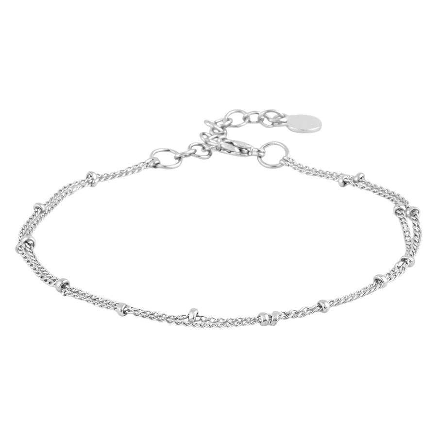 Snö Of Sweden Steel Double Amsterdam Anklet Plain Silver Onesize