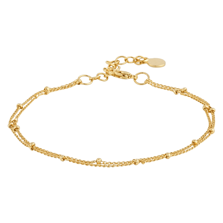 Snö Of Sweden Steel Double Amsterdam Anklet Plain Gold Onesize