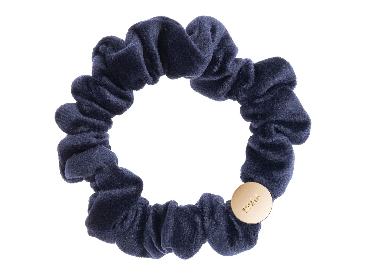 Dark Mini Velvet Scrunchie Navy Blue - 1 pcs