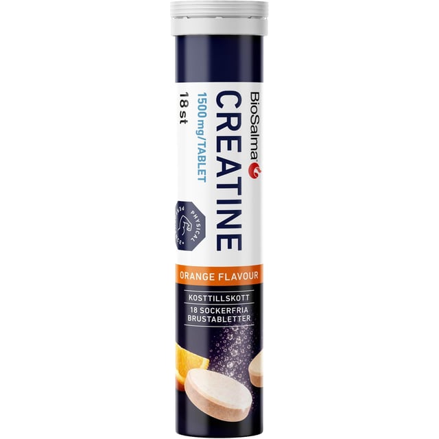 BioSalma Creatine Brustabletter 1500 mg Apelsin 18 st