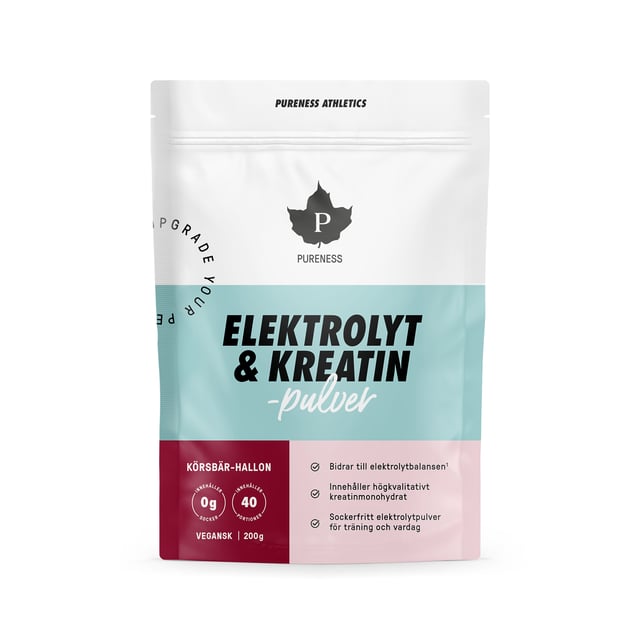 Pureness Elektrolyt & Kreatinpulver Körsbär Hallon 200 g