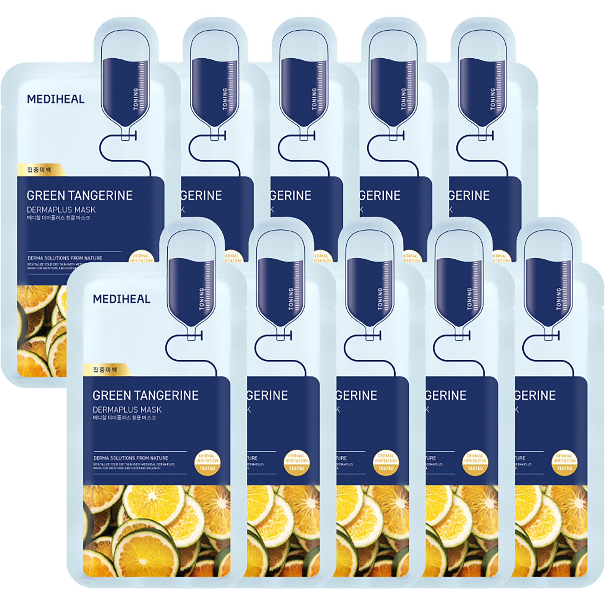 Mediheal Dermaplus Green Tangerine Mask 10 st
