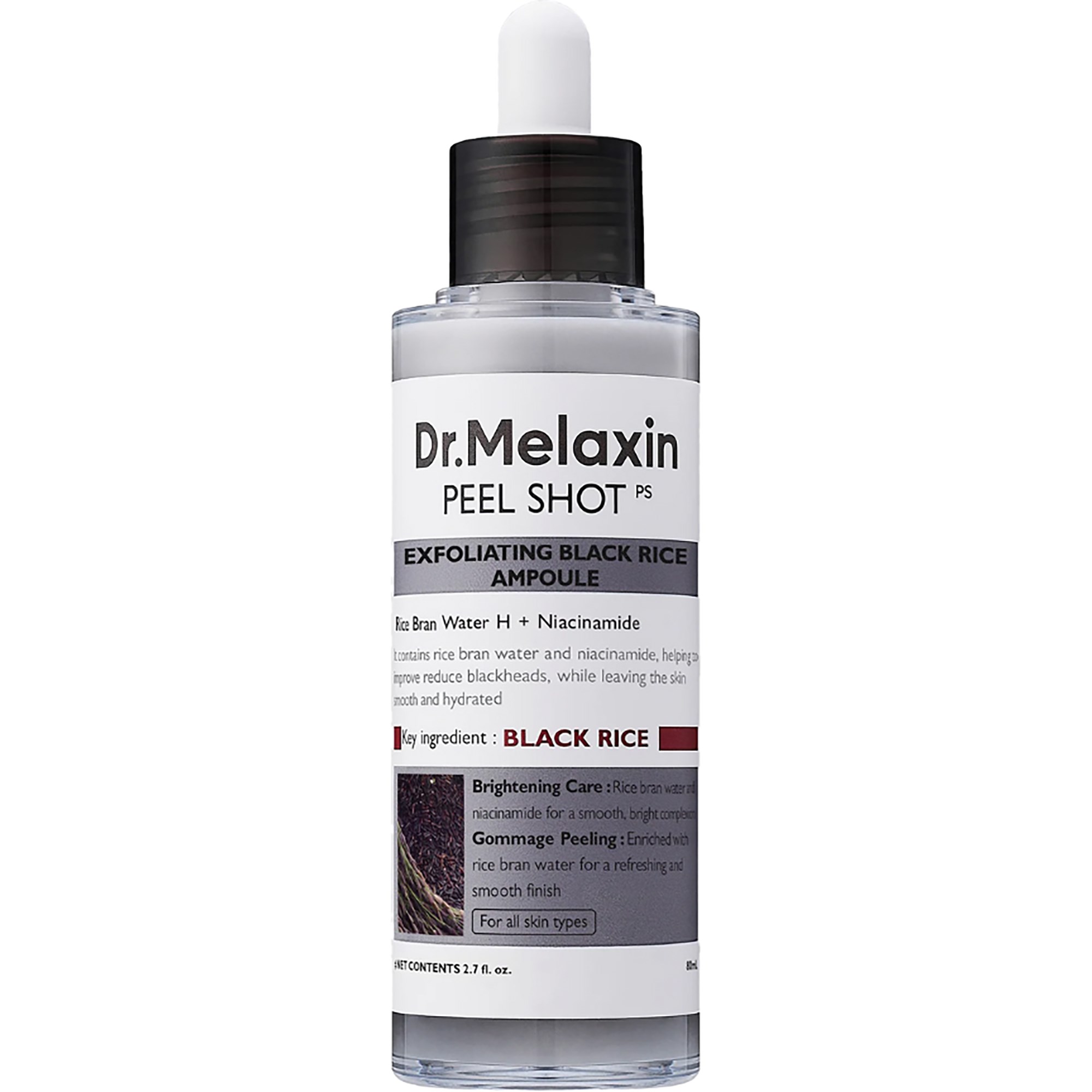Dr.Melaxin Peel Shot Exfoliating Black Rice Ampoule 80 ml