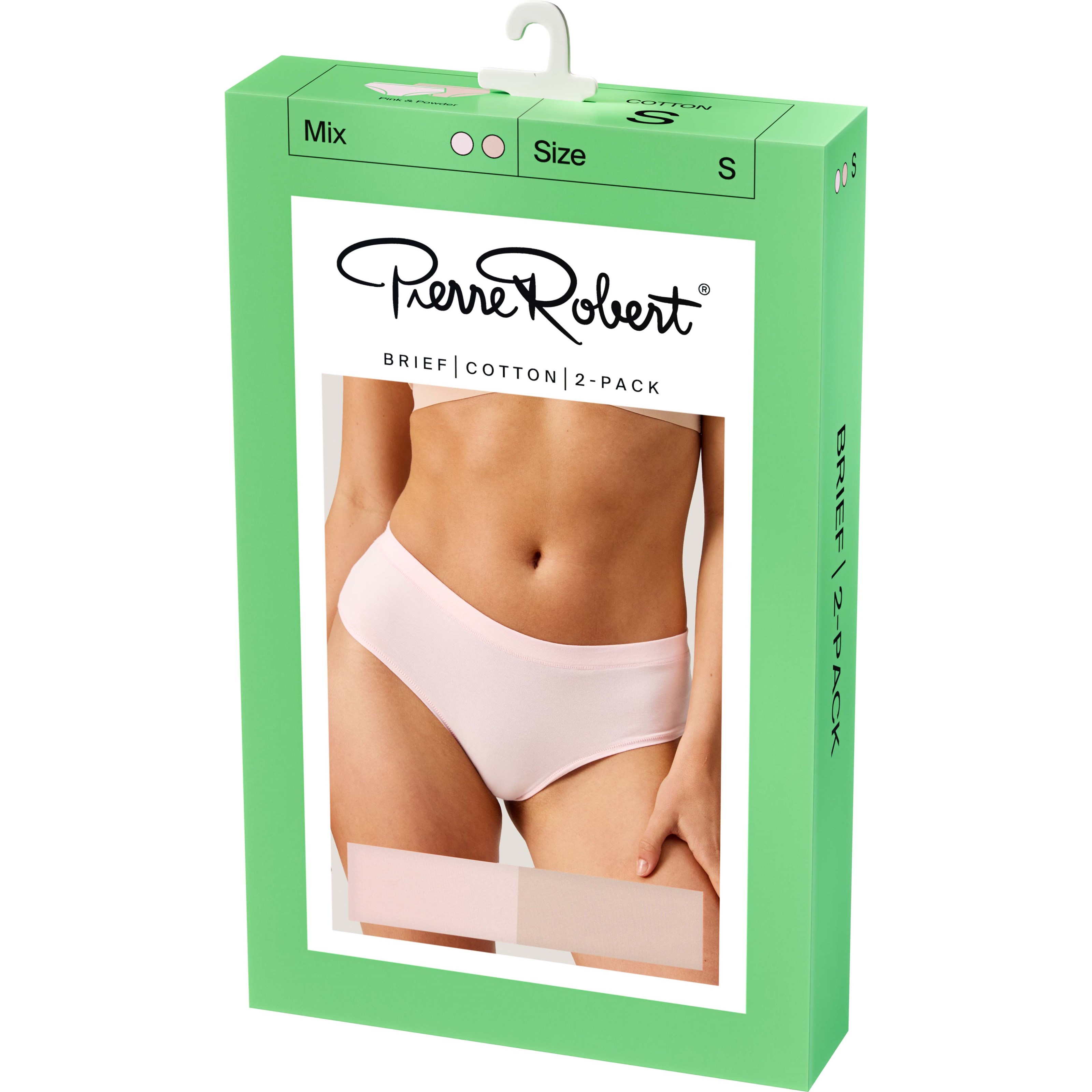Pierre Robert Brief Cotton X2 Women Powder & Pink L