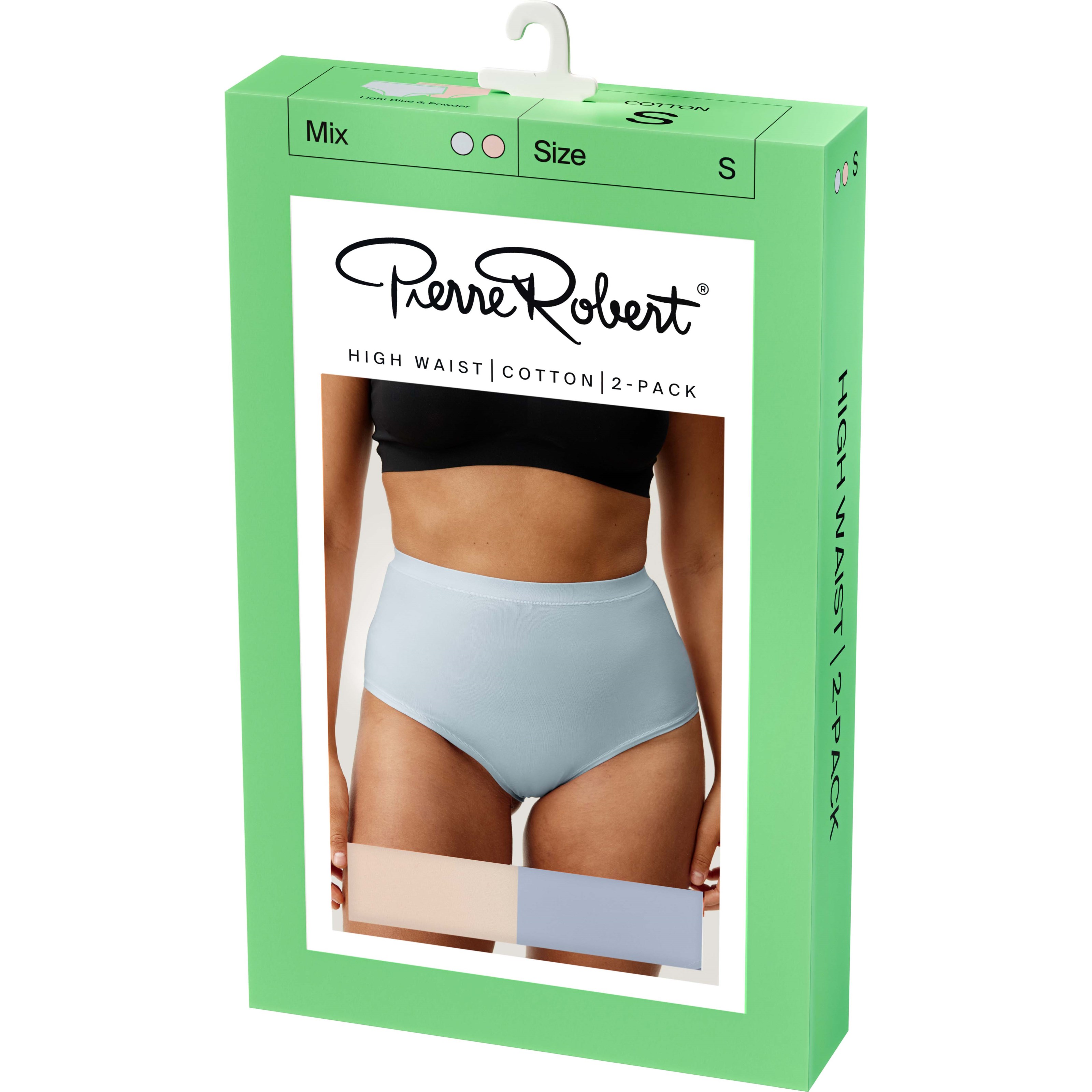 Pierre Robert High Waist Cotton X2 Powder & Light Blue M