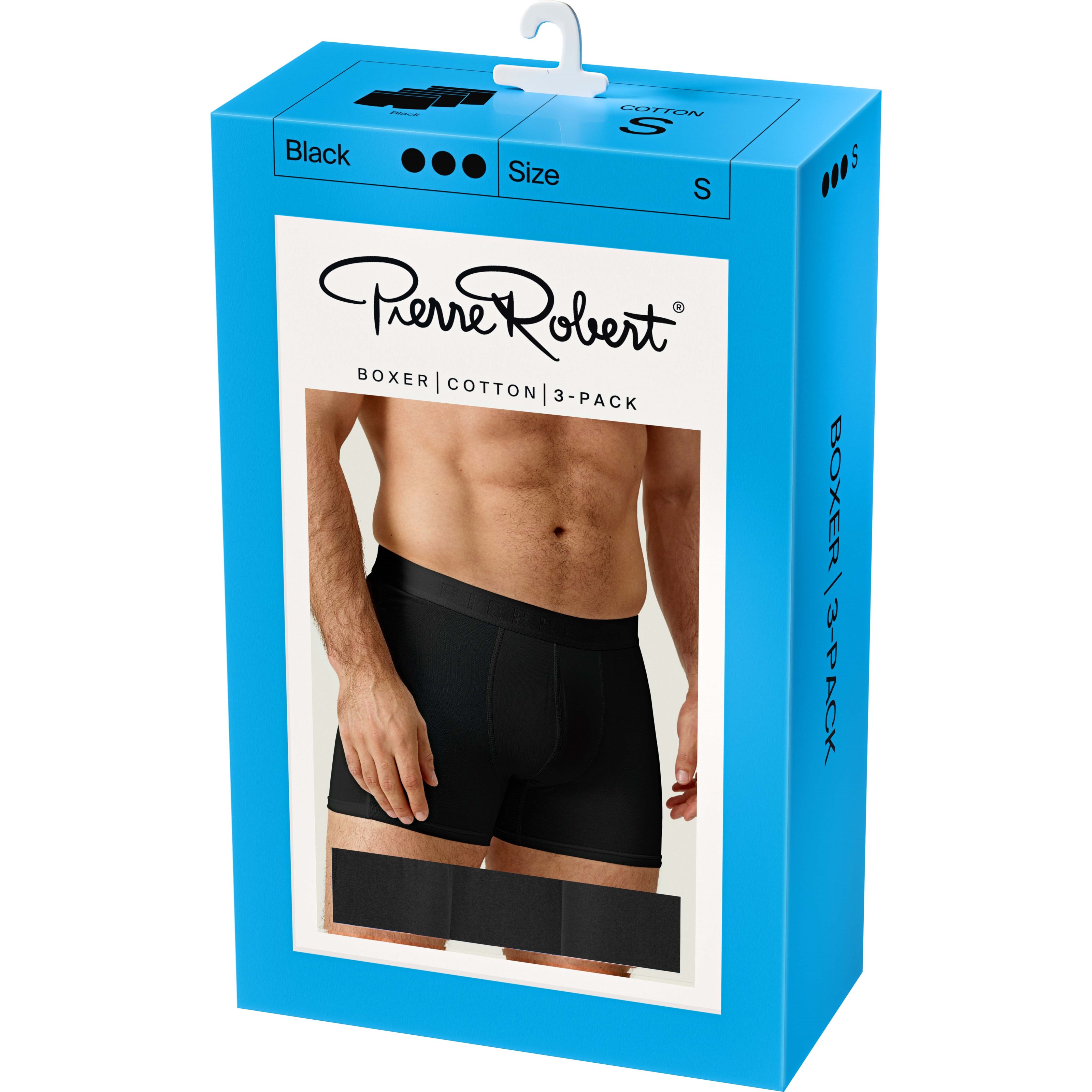 Pierre Robert Cotton Boxer Men X3 Black XXL
