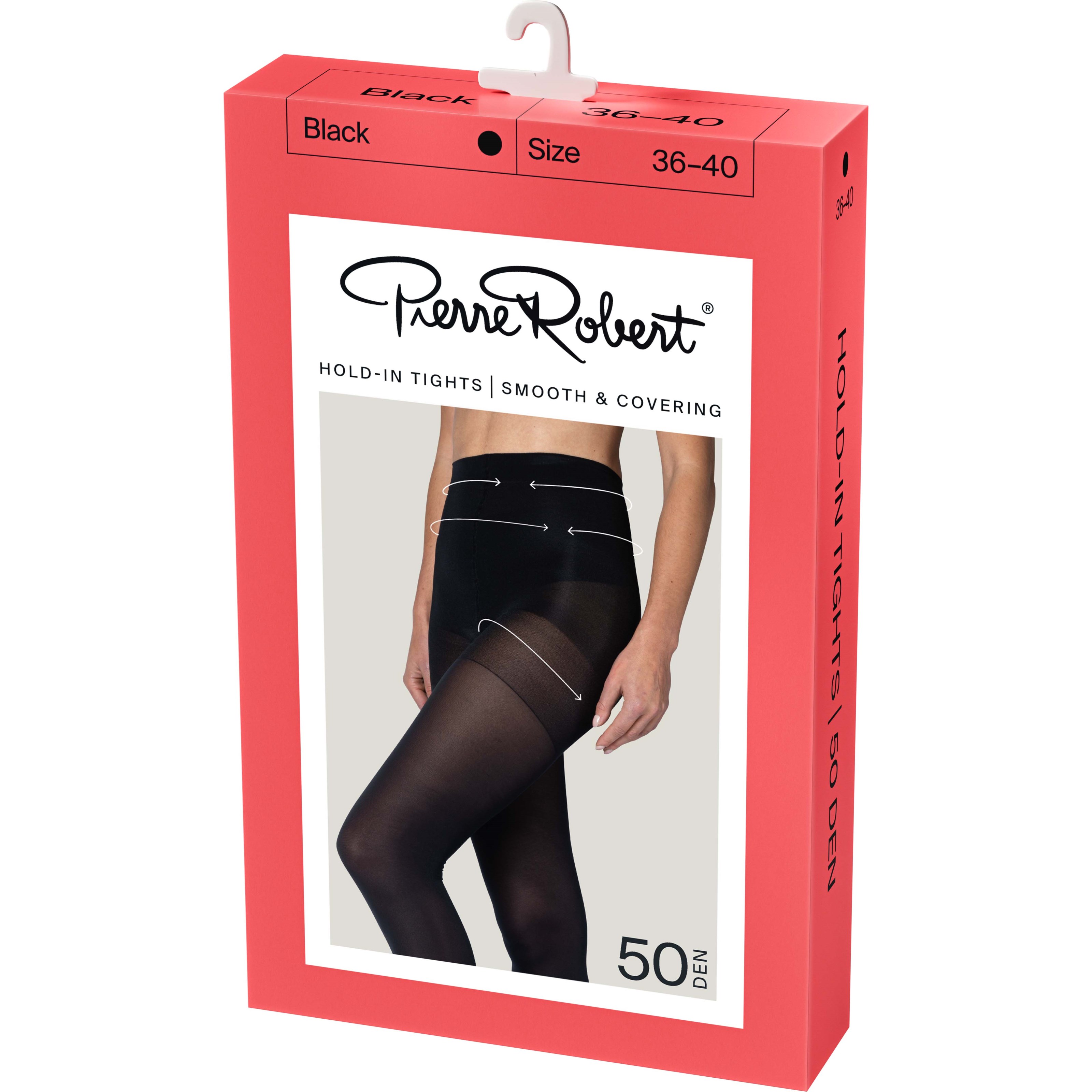 Pierre Robert Hold-In-Tights Smooth & Covering 50 DEN Black 40-44