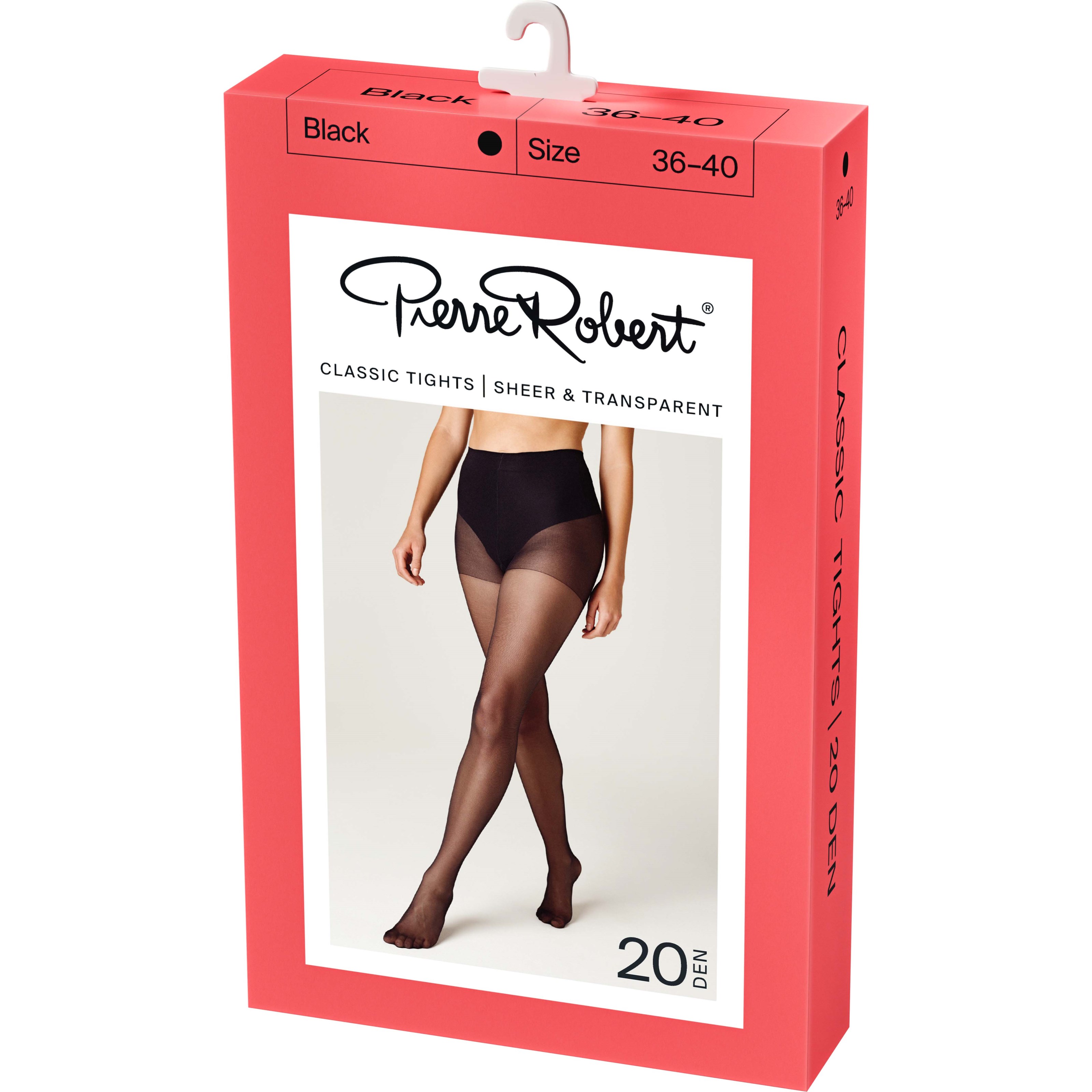 Pierre Robert Classic Tights Sheer & Transparent 20 DEN Black 44-