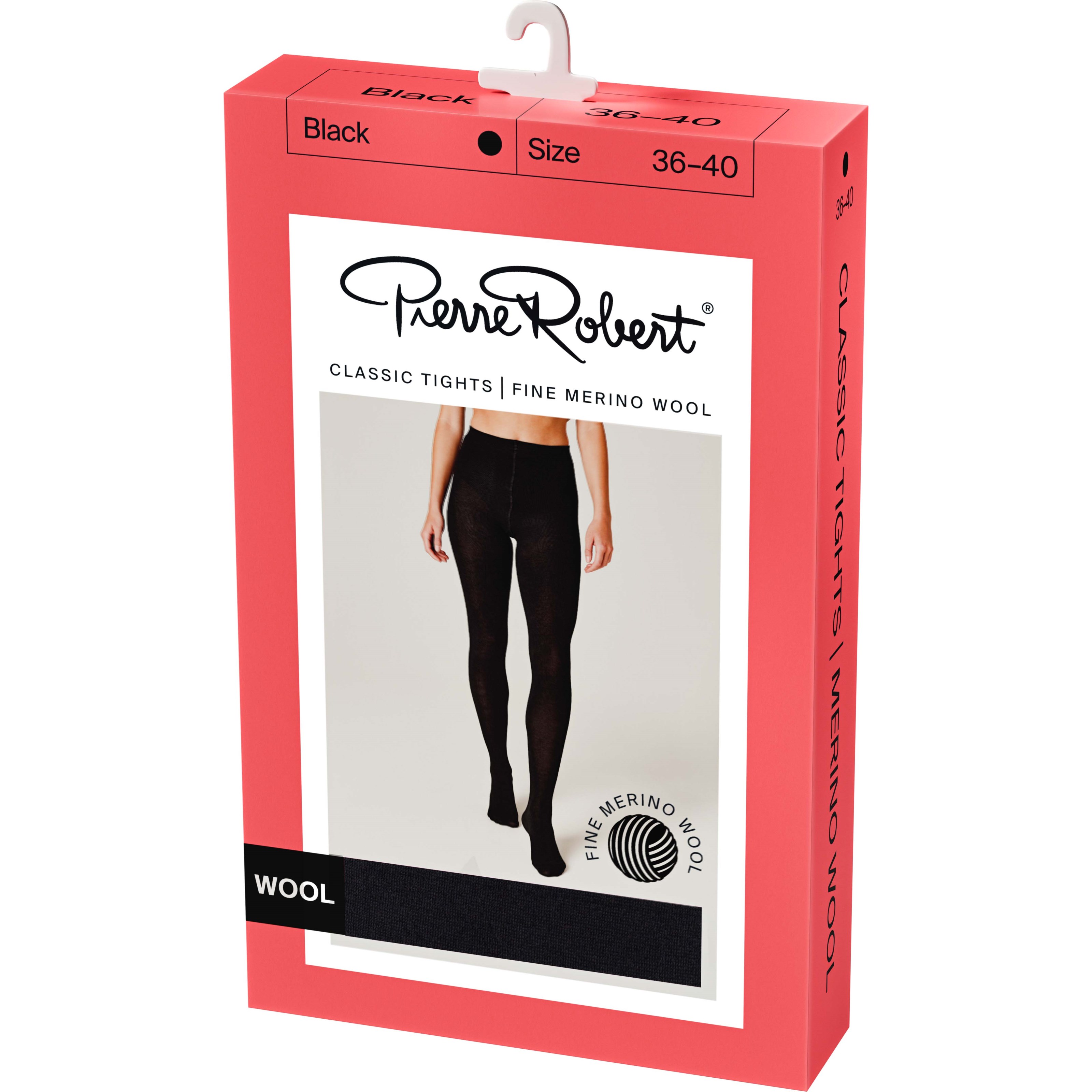 Pierre Robert Classic Tights Fine Merino Wool Black 44-48
