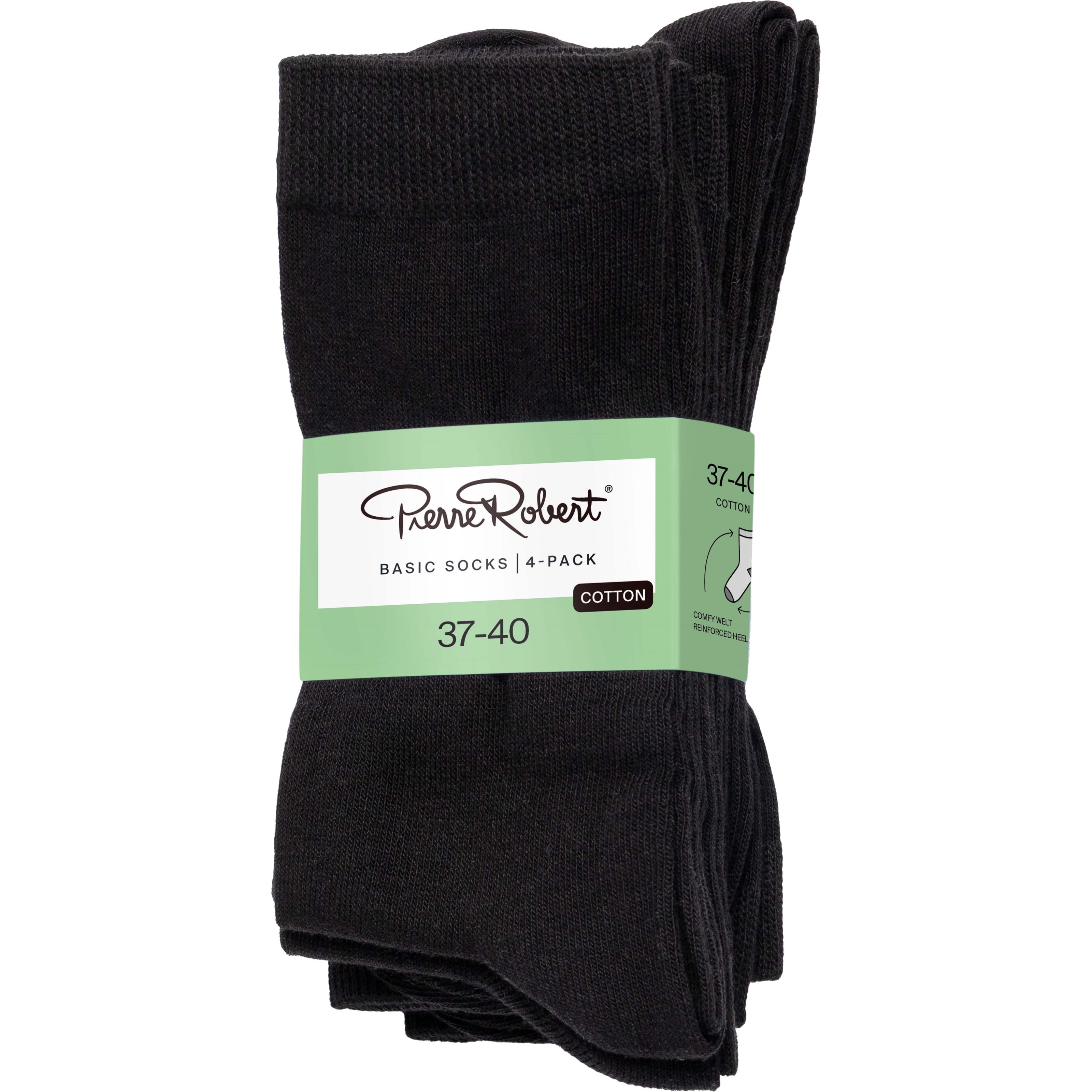 Pierre Robert Basic Socks Cotton X4 Black 37-40