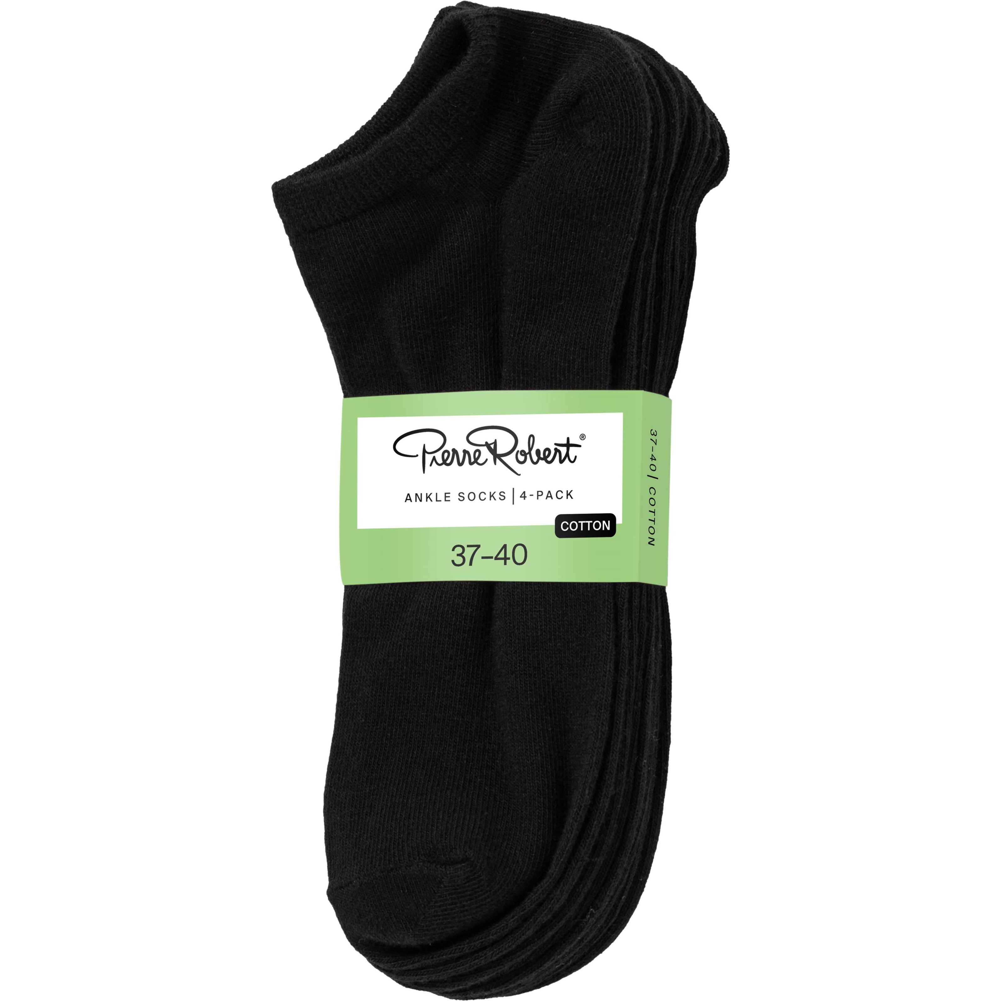 Pierre Robert Ankle Socks Cotton X4 Black 37-40