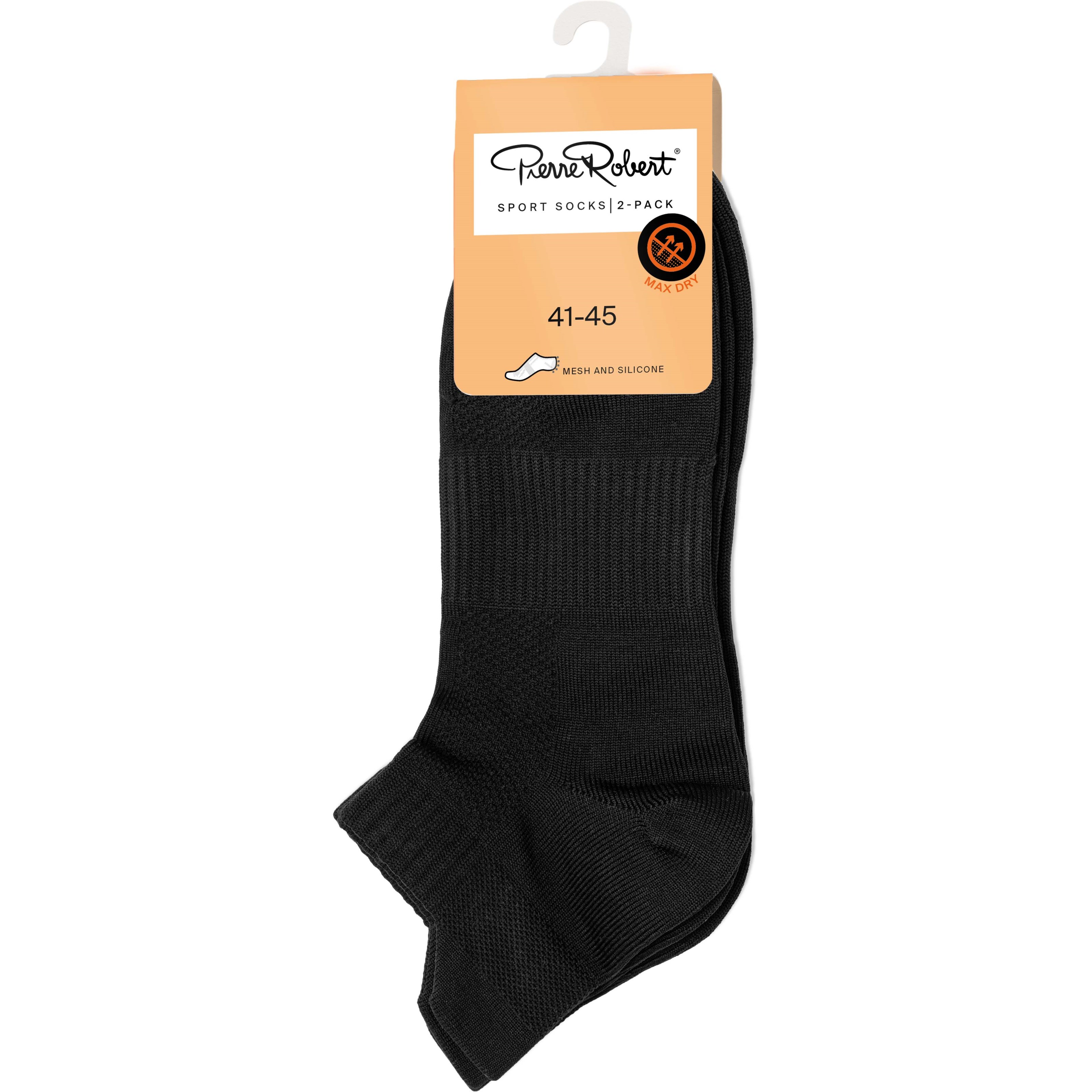 Pierre Robert Sport Ankle Socks Mesh & Silicone X2 Black 41-45