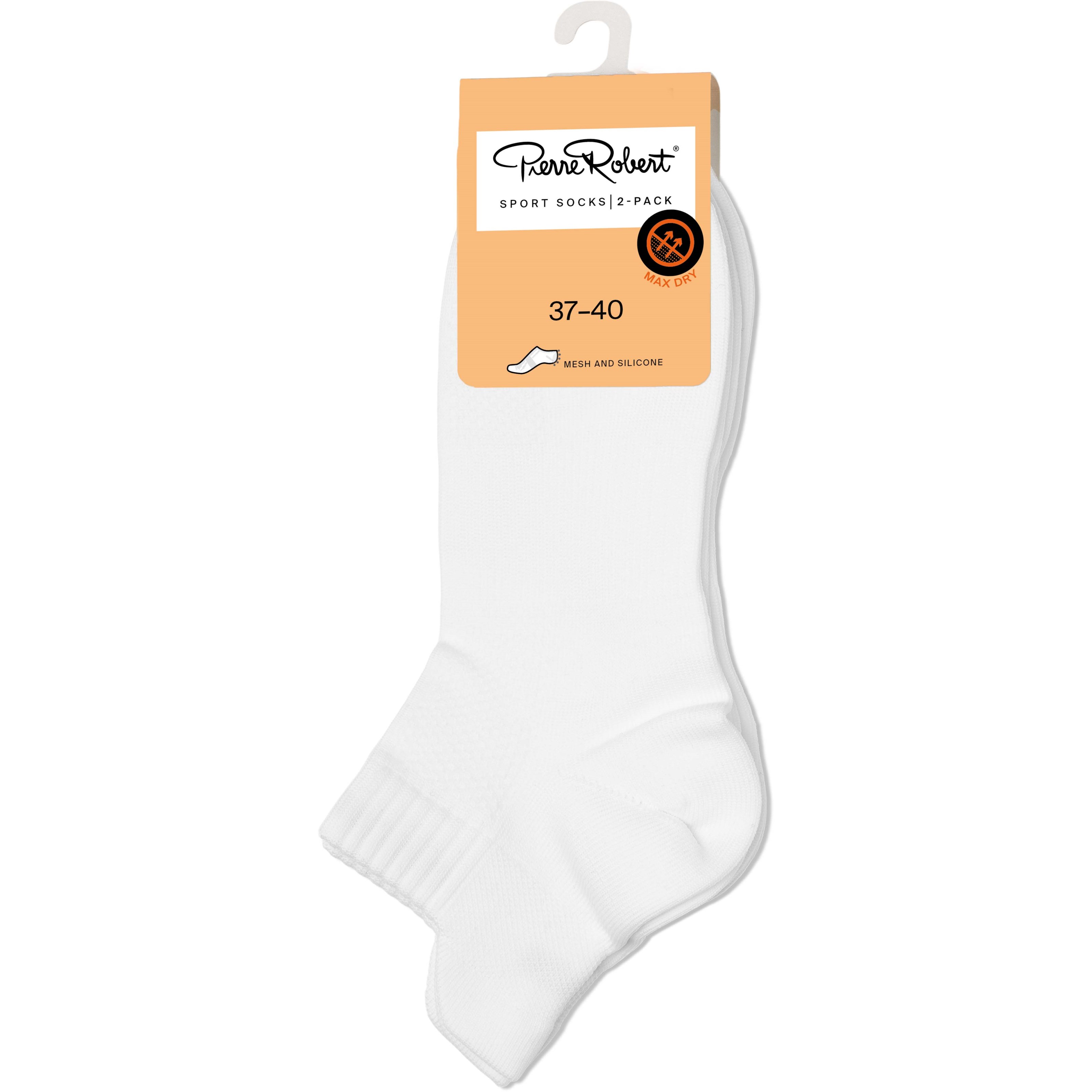Pierre Robert Sport Ankle Socks Mesh & Silicone X2 White 37-40