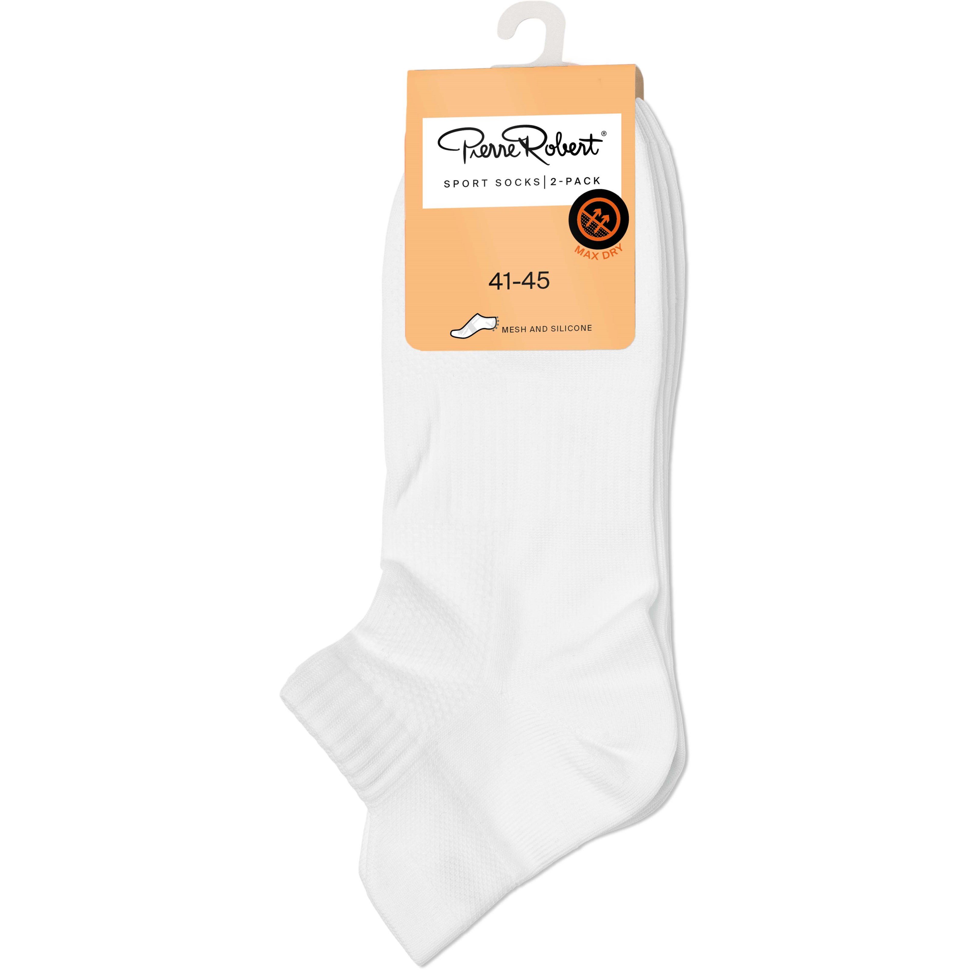 Pierre Robert Sport Ankle Socks Mesh & Silicone X2 White 41-45