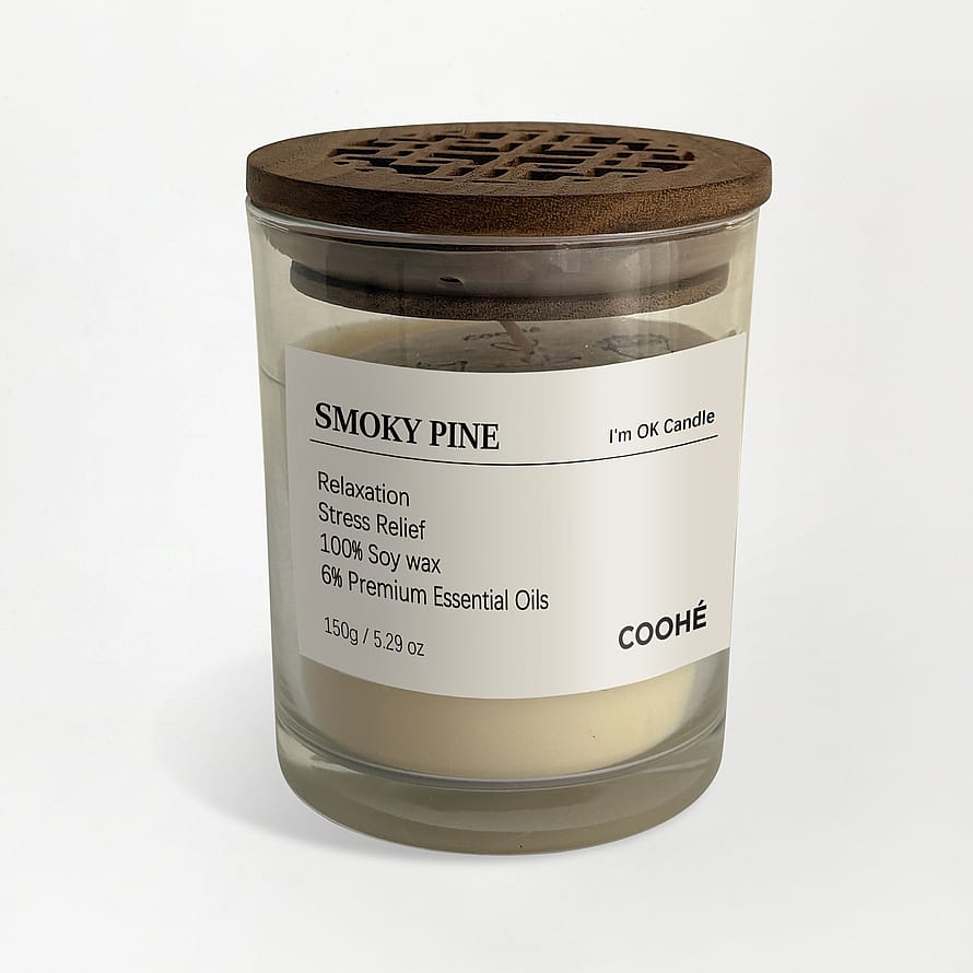I'm Ok Soy Wax Aroma Candle Smoky Pine 1 pcs