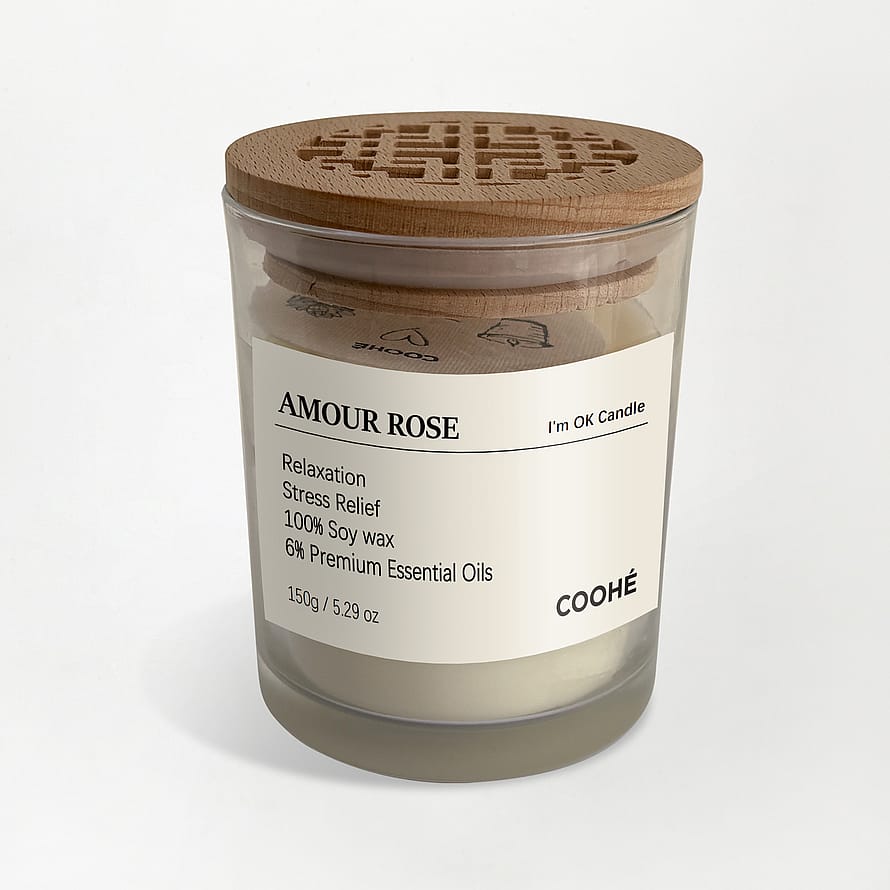 I'm Ok Soy Wax Aroma Candle Amour Rose 1 pcs