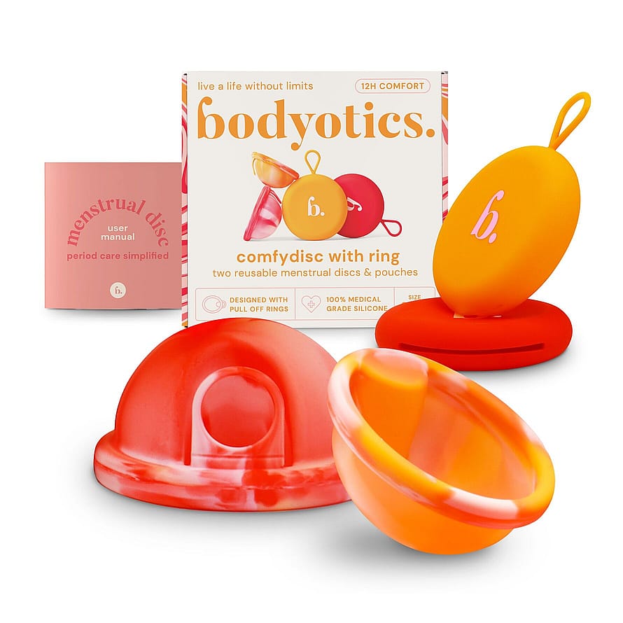 ComfyDisc Reusable Menstrual Discs S & L Orange/Red 2 pcs