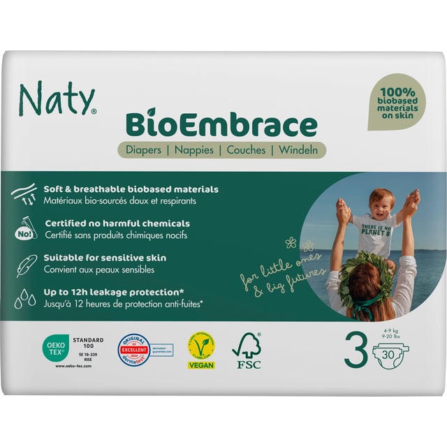 Naty Blöjor BioEmbrace strlk 3, 30 st