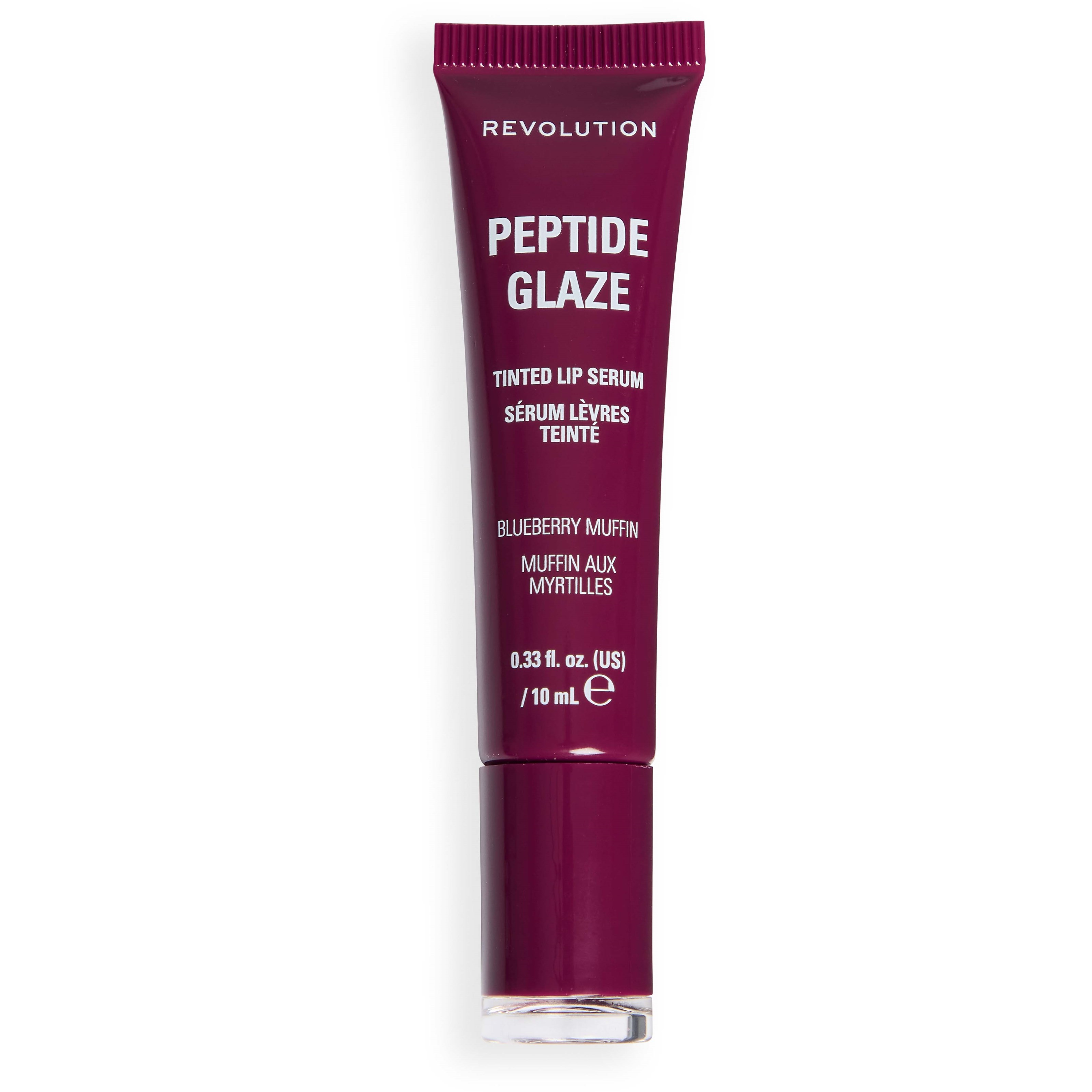 Revolution Beauty London Peptide Glaze Tinted Lip Serum Blueberry Muffin