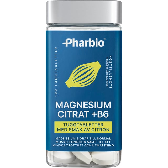 Pharbio Magnesiumcitrat + B6 tugg 100 st