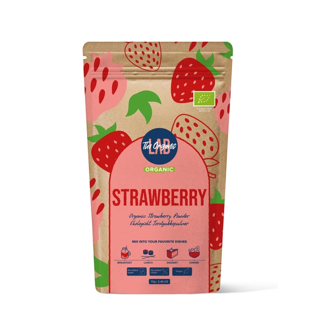 The Organic Labs Jordgubbs pulver, 70g