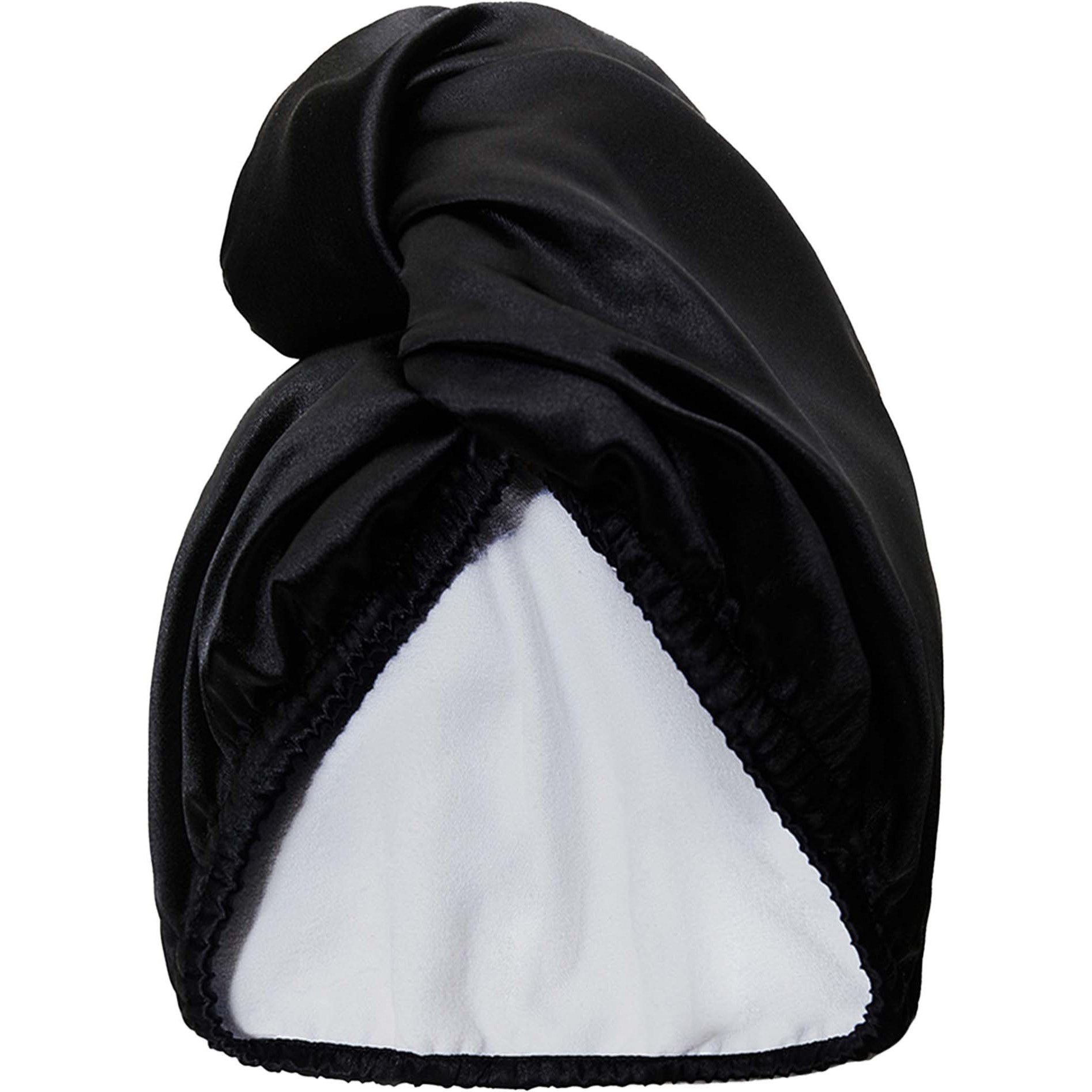 GLOV Double-Sided Satin Hair Towel Wrap Satin Black