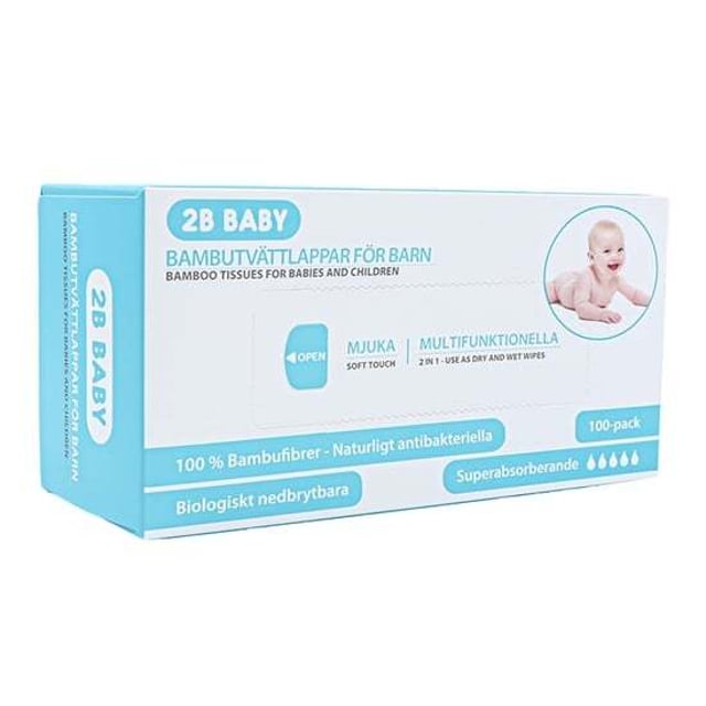 2B Baby Bambutvättlappar 100-pack